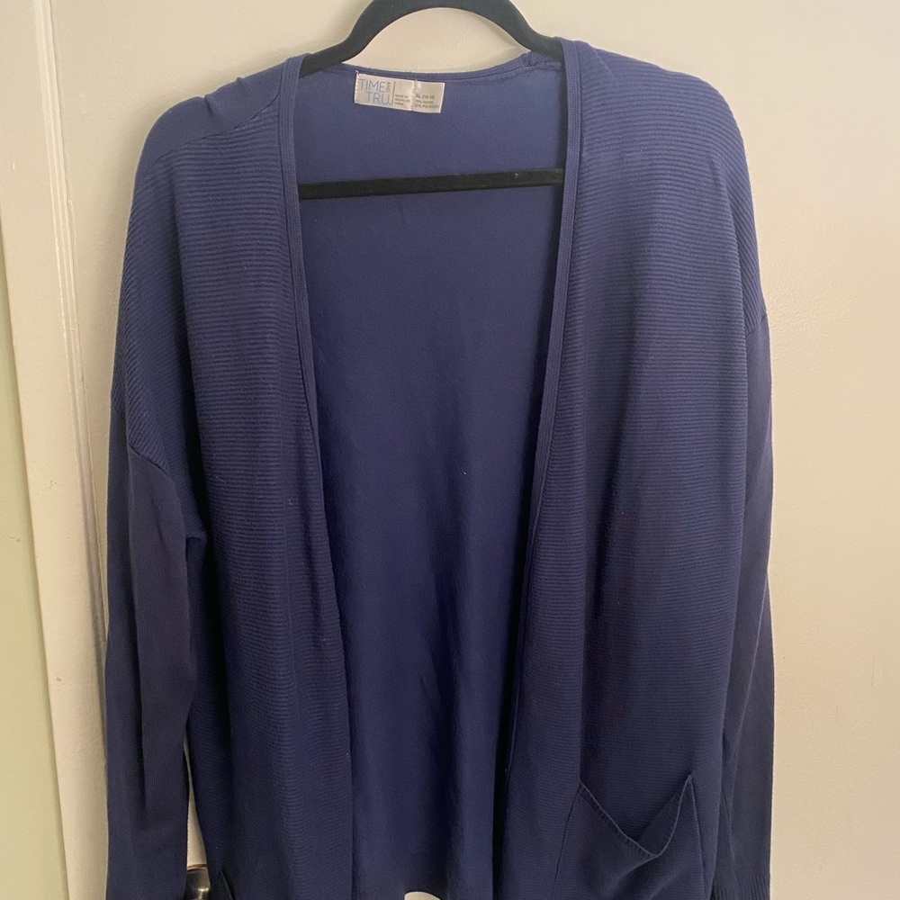 Blue long sleeve cardigan